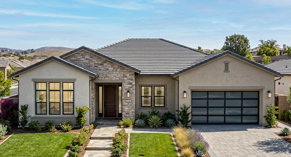 Single story custom home build.